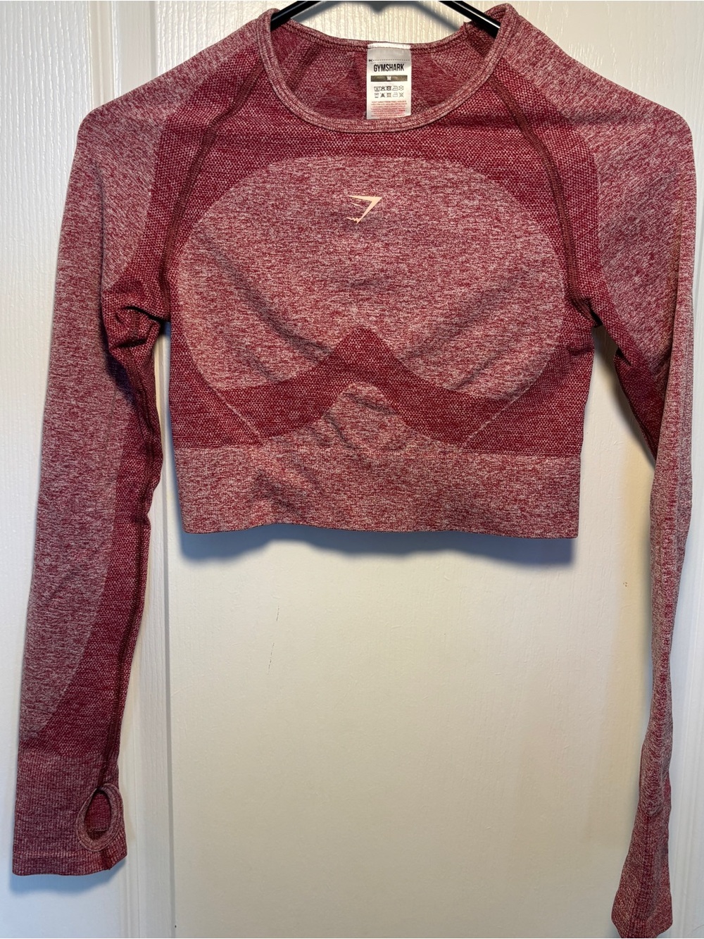 Gymshark Seamless Long Sleeve Crop Top - Red Heather